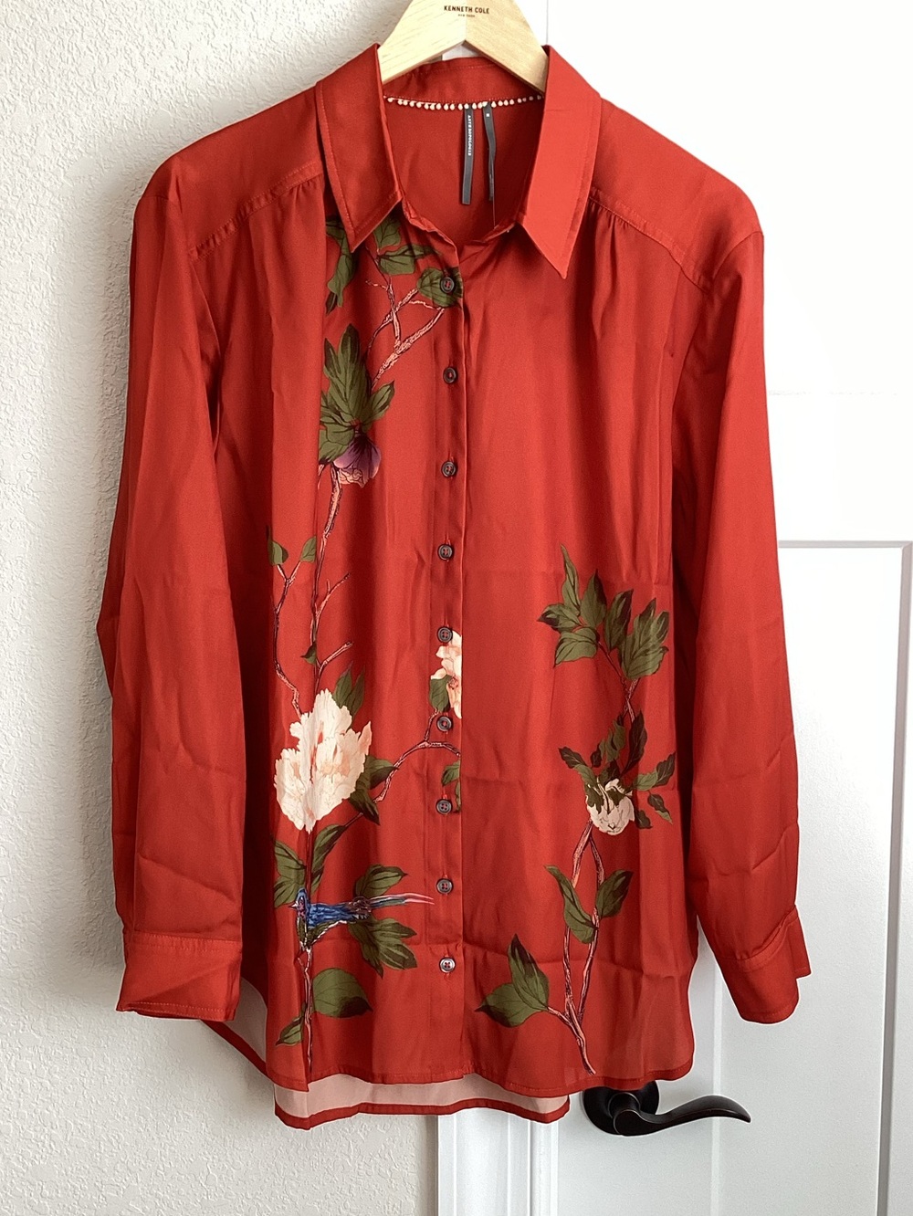 🐦⬛Anthropologie Brielle Button Down Long Sleeve Blouse Relaxed Collared Medium - Picture 4 of 16
